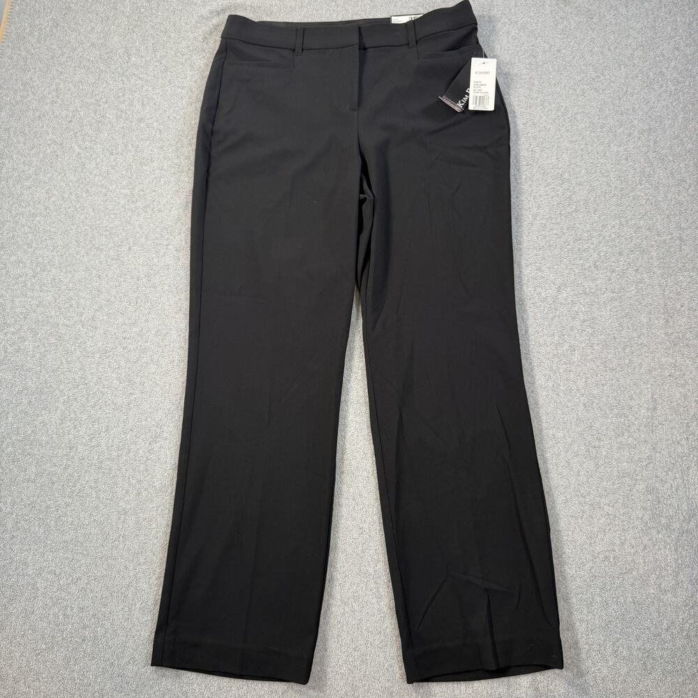 Kim Rogers Women's 6 Short Black Straight Leg Pants Fit Solutions Tummy Control